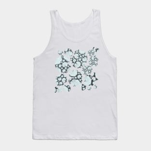 Abstract Pattern of Gray and Blue Leaves Tank Top
